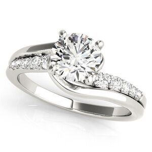 Platinum band, Cz stone engagement ring (sz 8.75)